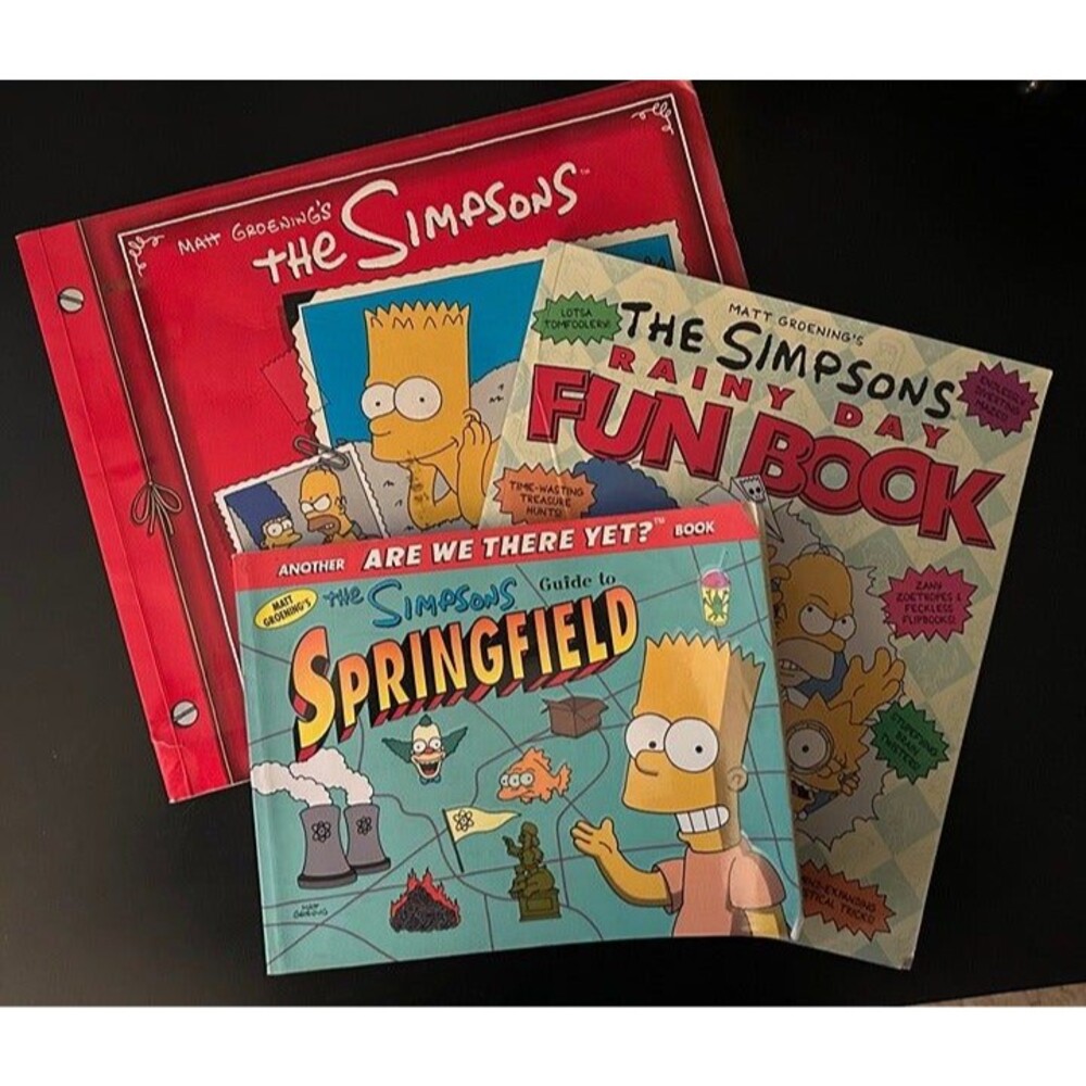 The Simpsons. Lot of 3 Books. Family Album, Fun Book & Springfield Guidebook.